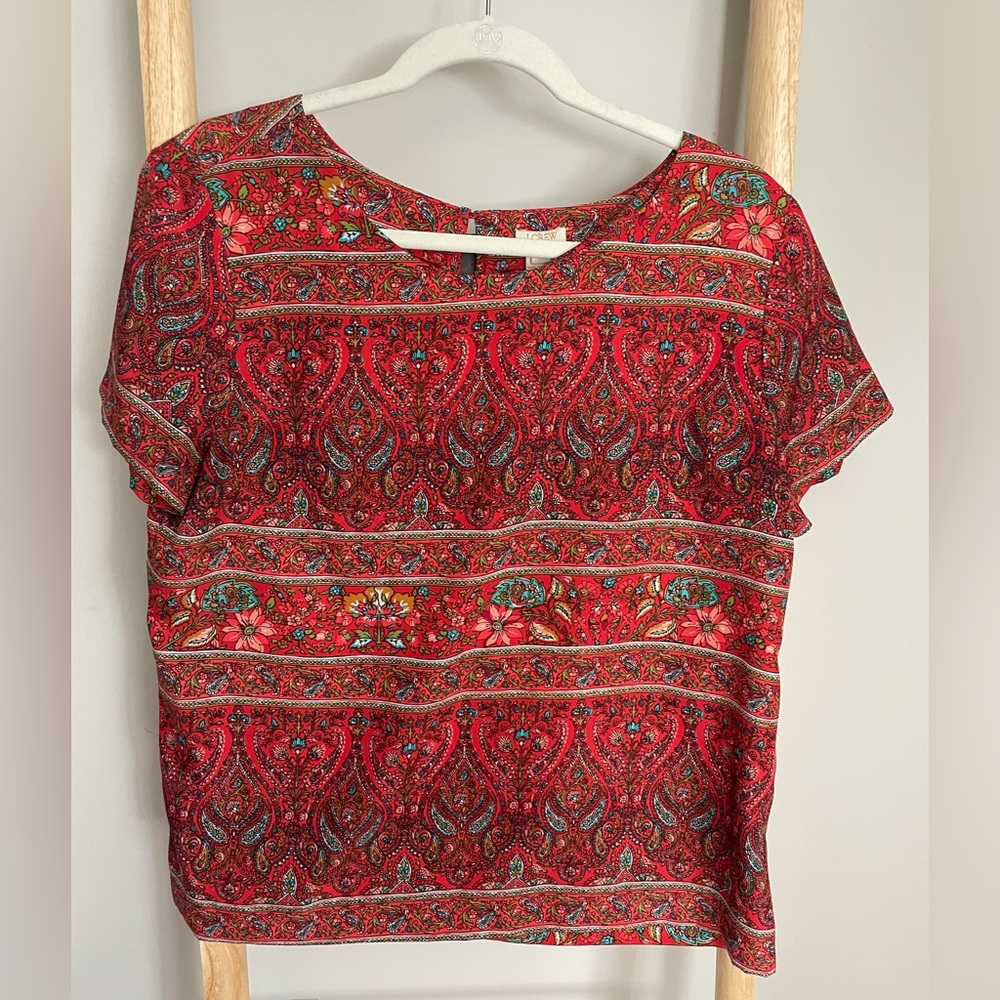 J. Crew Women’s Multicolored Paisley Blouse